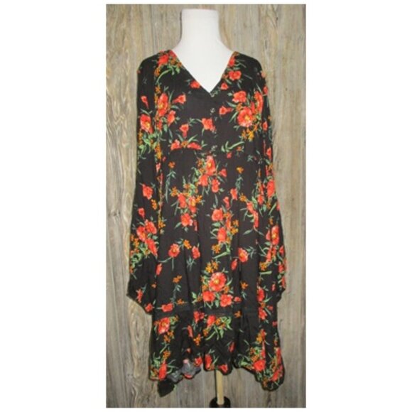 Suzanne Betro NWT Floral Dress Womens Plus Size 1x CottageCore BoHo Peasant Fall - Picture 1 of 14